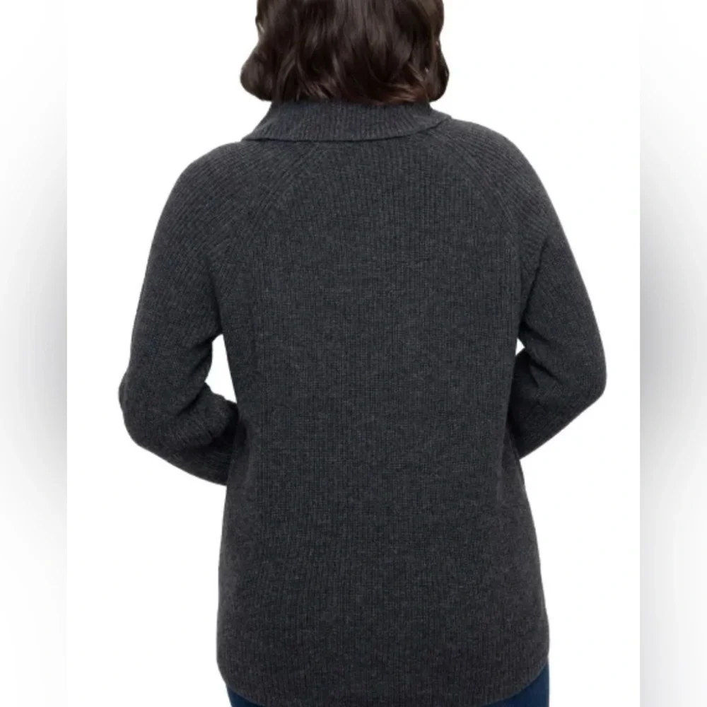 TAHARI Women's Cowl Neck Sweater in Dark Gray (NWT) - Picture 3 of 8